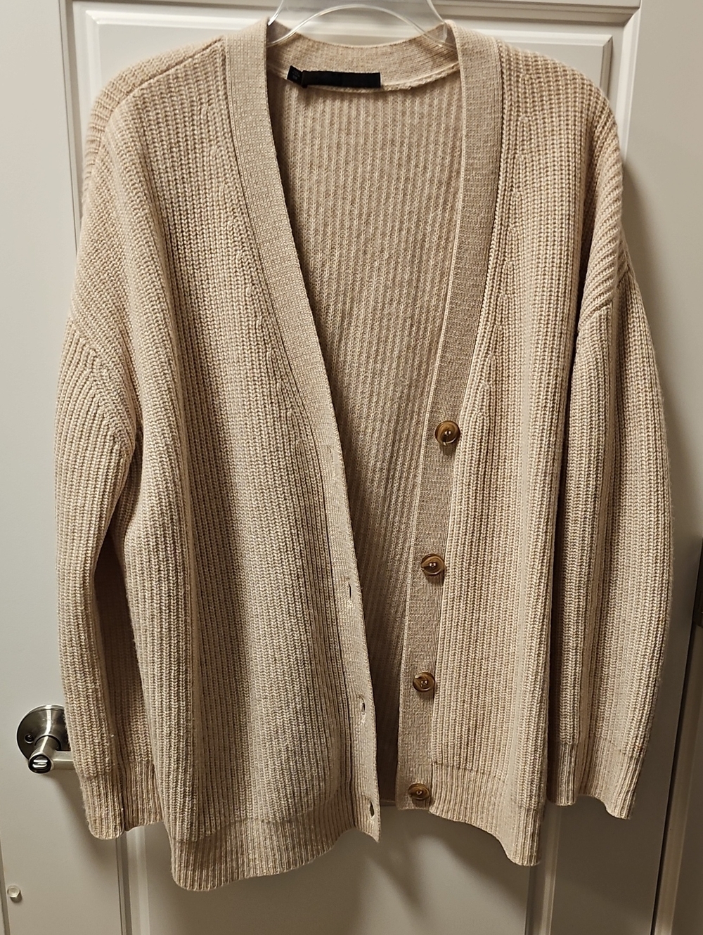Jenni Kayne Cashmere Cocoon Cardigan Oatmeal XS Fits Oversized - Picture 2 of 9